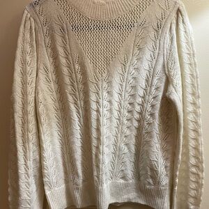 Ann Taylor Loft Elegant Ivory Knit Sweater